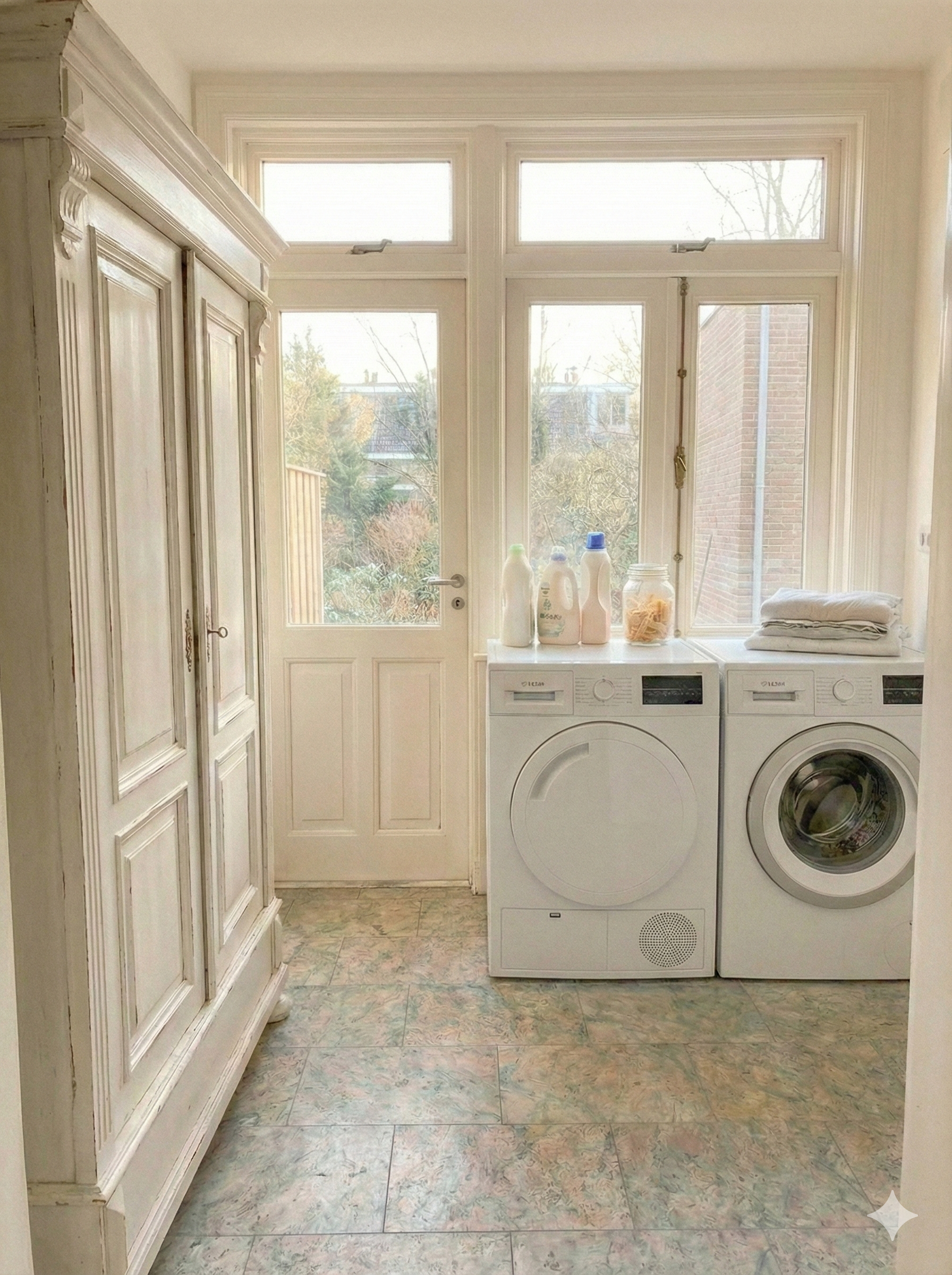 Buanderie avec machine à laver et sèche-linge